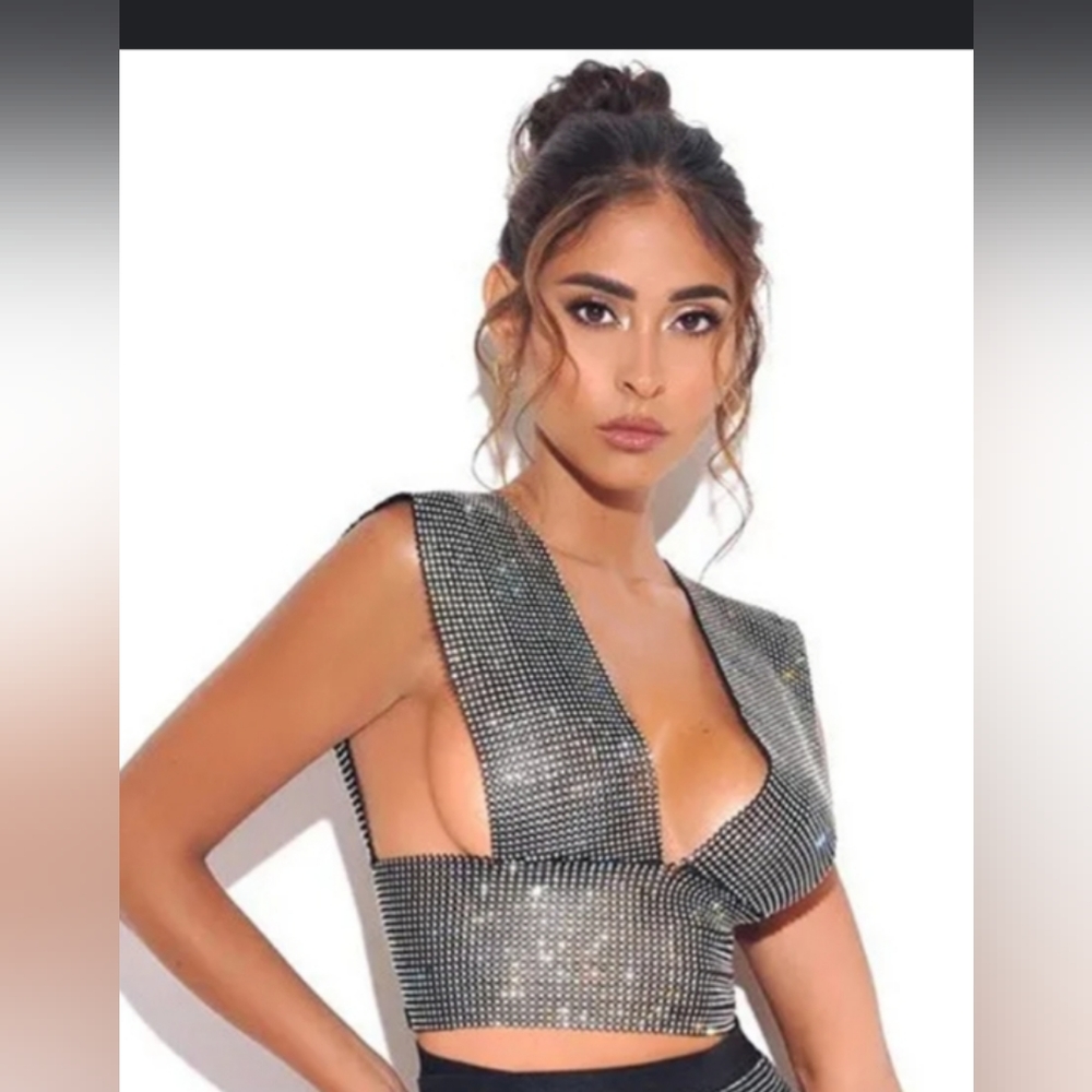 BAD MANNERS RHINESTONES TOP